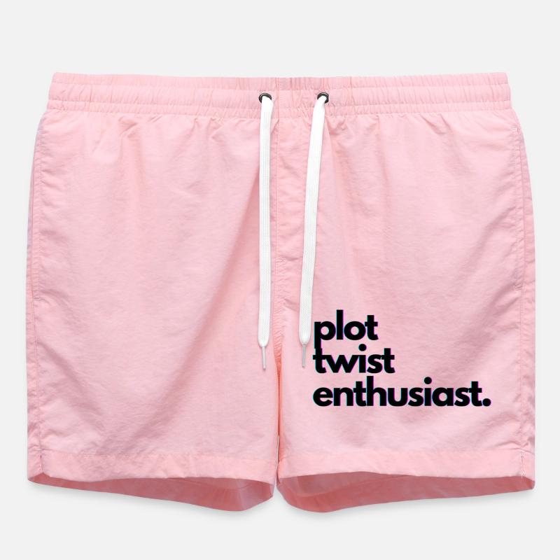 Plot_twist_enthusiast - Swim Trunks - pink