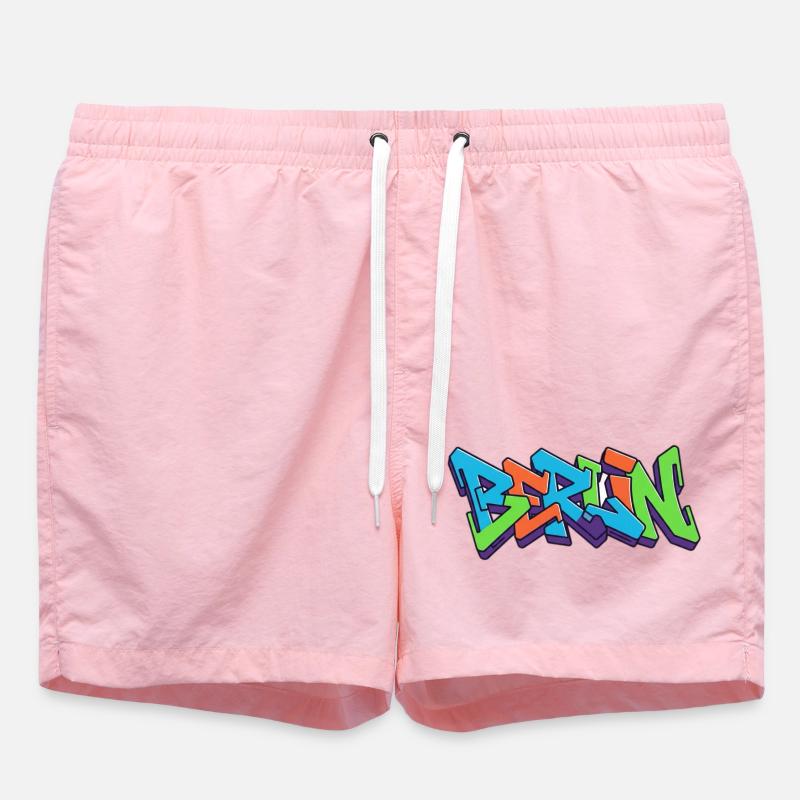 Berlin Streets Graffiti Colour Explosion - Swim Trunks - pink