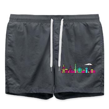 Glasgow City Skyline Clyde Arc Modern Line Art - Swim Trunks -  - Front