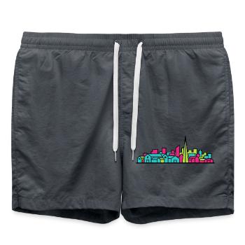 Silhouette moderne de la ligne d’horizon de Livingston City - Short de bain -  - Devant