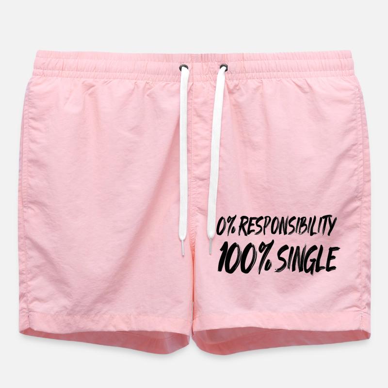 0% responsibility, 100% single - Swim Trunks - pink