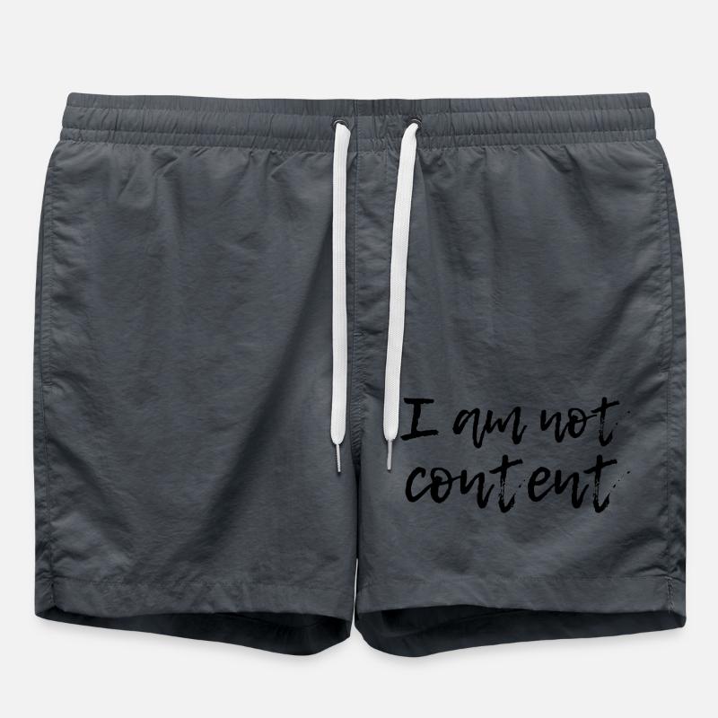 I Am Not Content - Emotional Handwritten Script - Swim Trunks - 