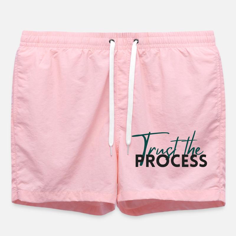 Trust The Process - Motivation Statement - Swim Trunks - pink