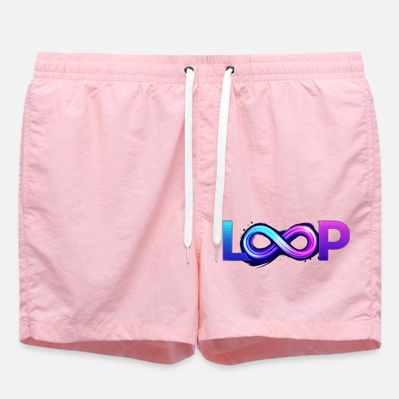 Neon Loop Unendlichkeit - Badeshorts - Pink