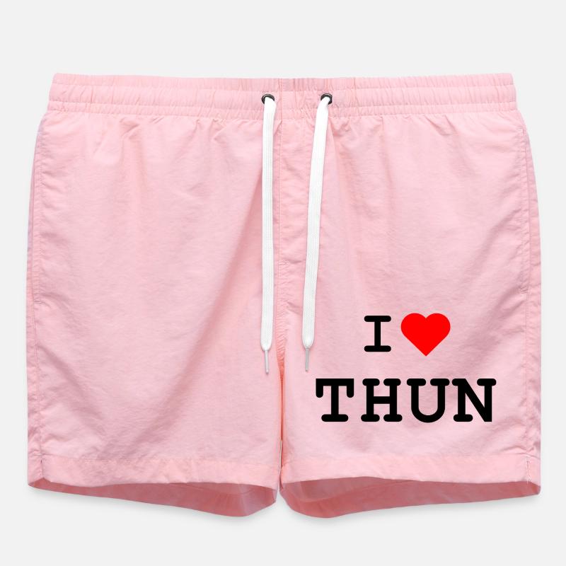 Ich liebe Thun - J’aime Thun - Short de bain - rose
