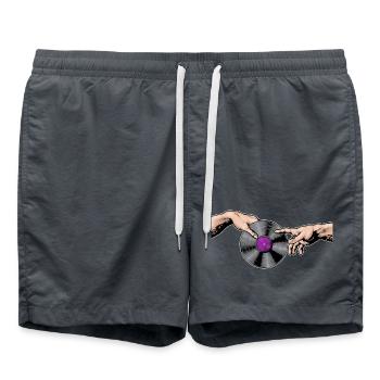 Hands Touching Vinyl Record Art - Swim Trunks -  - Front