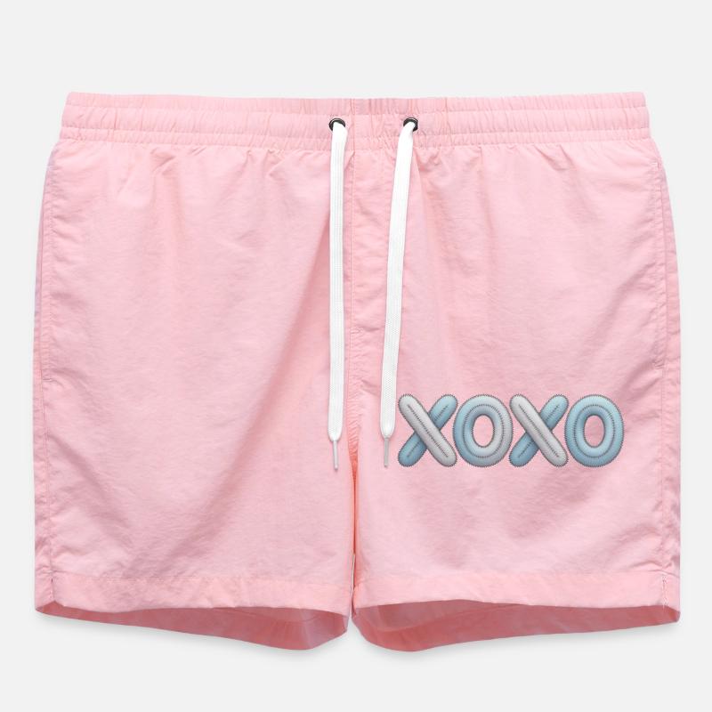 Broderie patchwork XOXO - Short de bain - rose