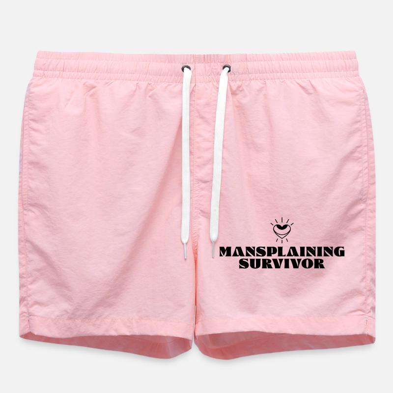 Mansplaining Survivor - Badeshorts - Pink