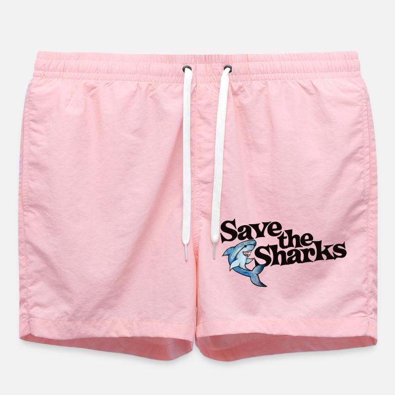 Graphique de l’océan Save the Sharks - Short de bain - rose