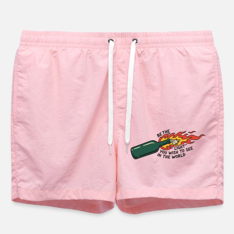 Flammende Flasche sei das Licht - Badeshorts - Pink