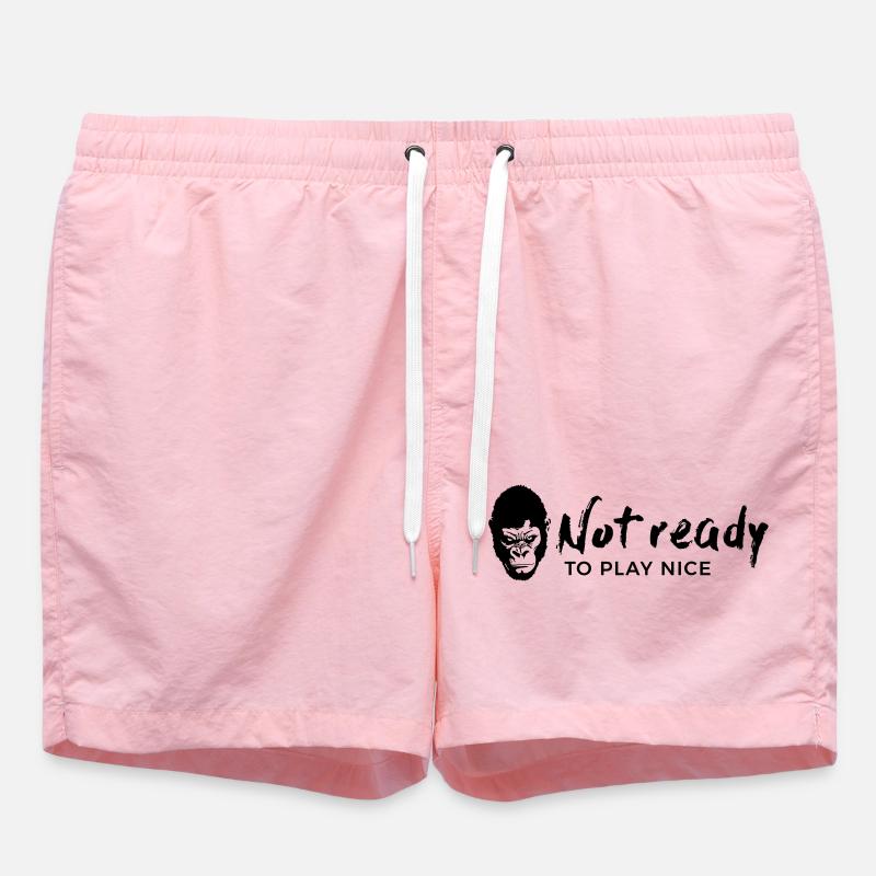 Guerrilla Girl – not ready to play nice - Swim Trunks - pink