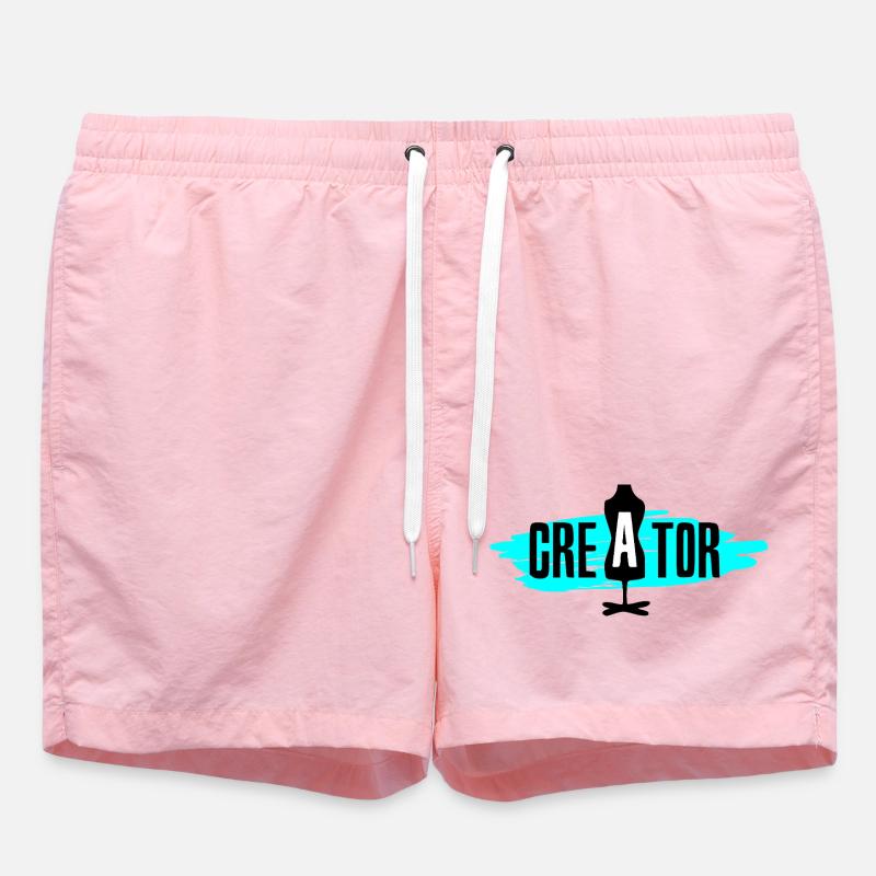 Creator - Blue - Swim Trunks - pink