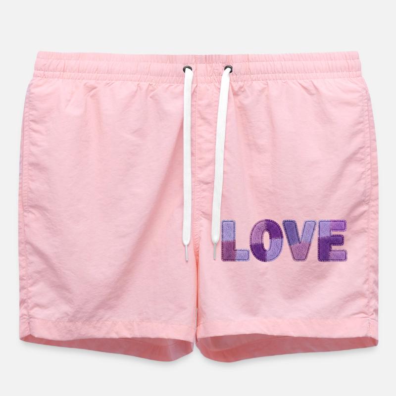 Patchwork Love – Trend Print - Badeshorts - Pink