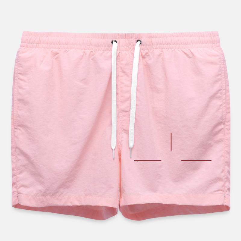 Graphique minimaliste à la ligne rouge - Short de bain - rose