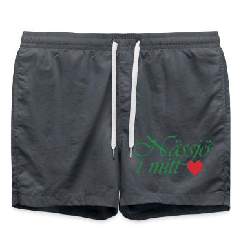 Nässjö in der Mitte – grüne Kalligraphie mit Herz - Badeshorts -  - Vorne