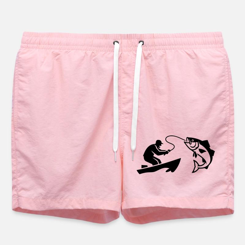 Silhouette de poisson pêcheur bateau - Short de bain - rose