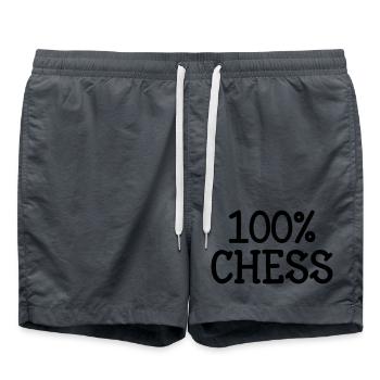 100% Échecs : Motif Stratégie Cavalier et Fou Noir - Short de bain -  - Devant