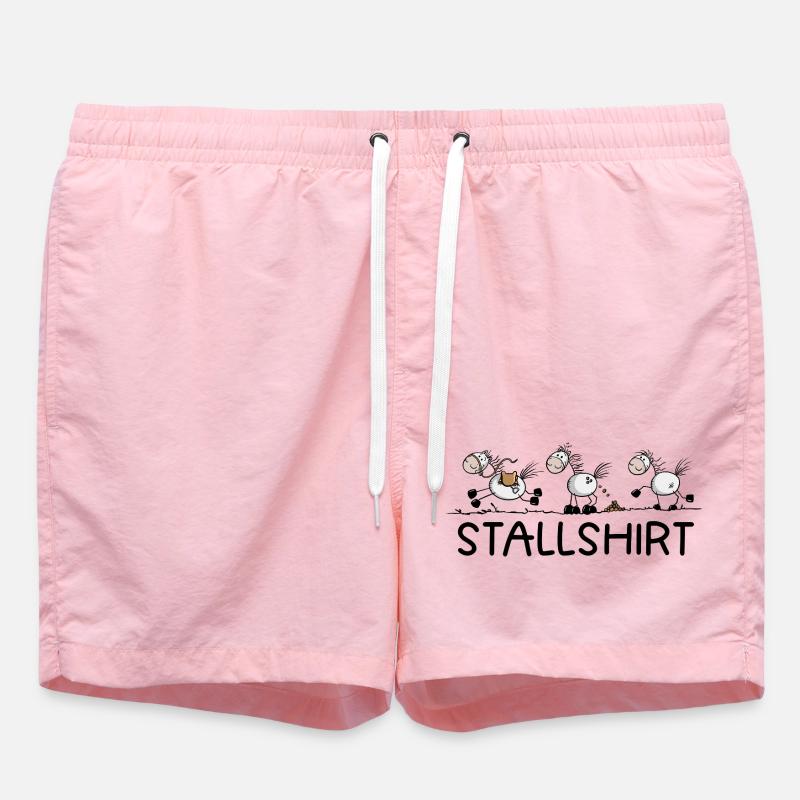 Écurie drôle de cheval chemise Homme bâton de cheval - Short de bain - rose