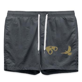 Minimalist Bird Watching Silhouette - Swim Trunks -  - Front