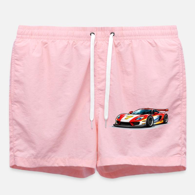 Speed-style race car graphics - Swim Trunks - pink
