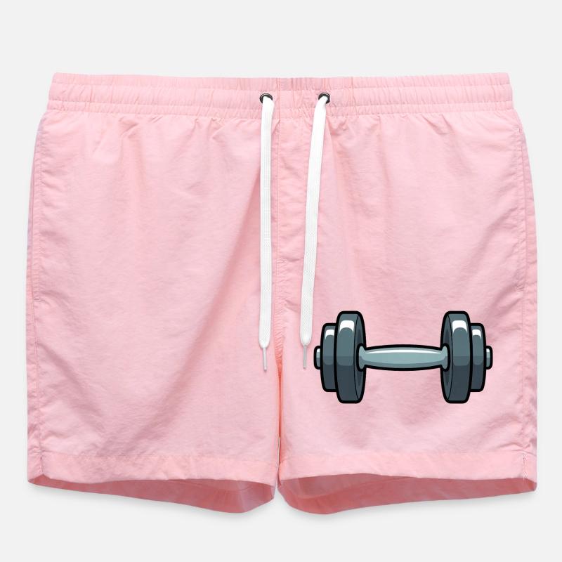 Dumbbell Comic - Swim Trunks - pink