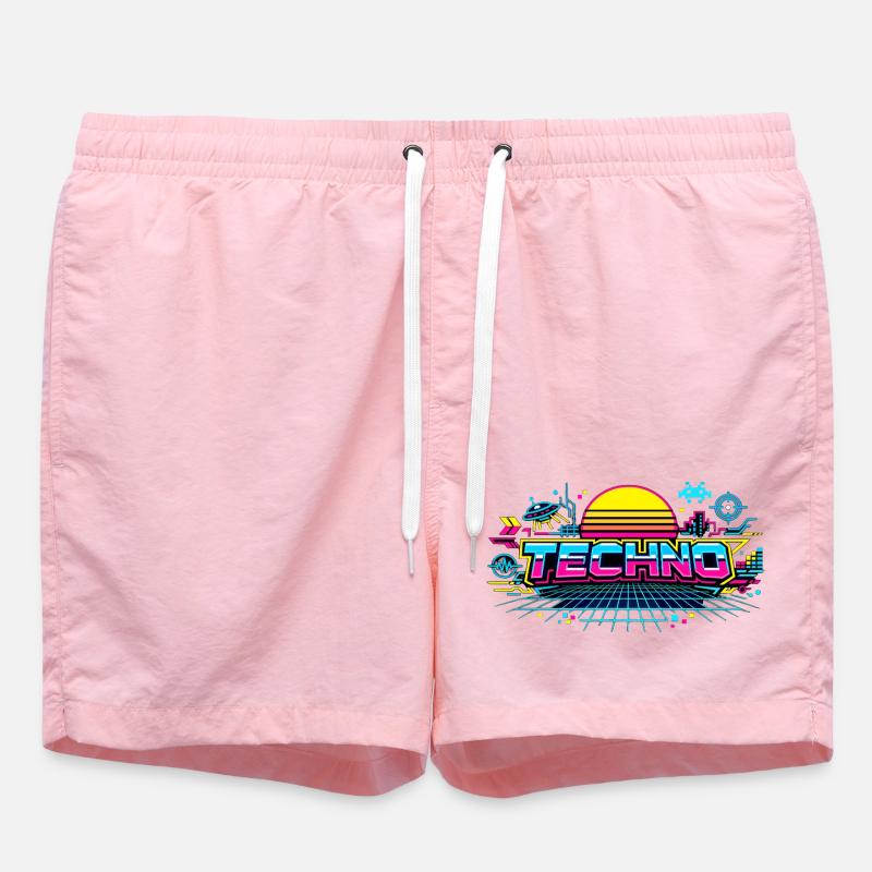 Neon Techno Horizon - Short de bain - rose
