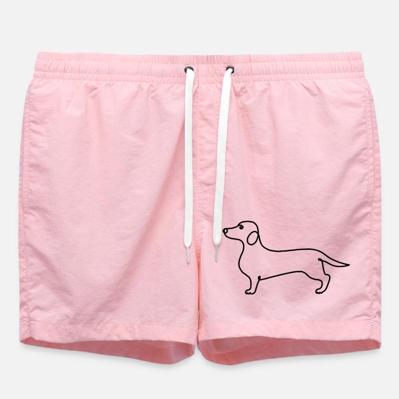 Minimalisme Teckel Illustration Moderne - Short de bain - rose