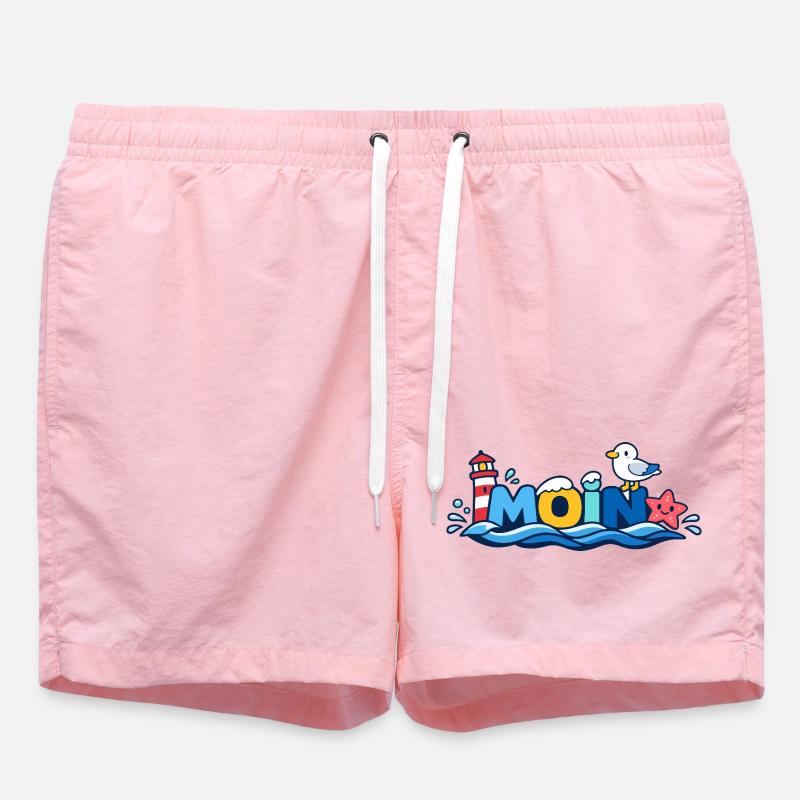 MOIN Möwe Leuchtturm Maritim Bunt - Badeshorts - Pink
