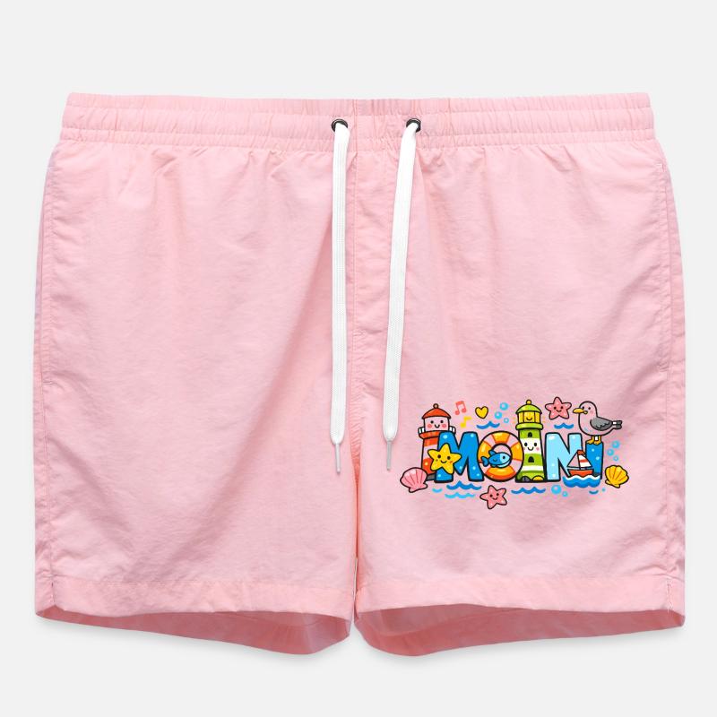 MOIN Möwe Leuchtturm Maritim Bunt - Badeshorts - Pink