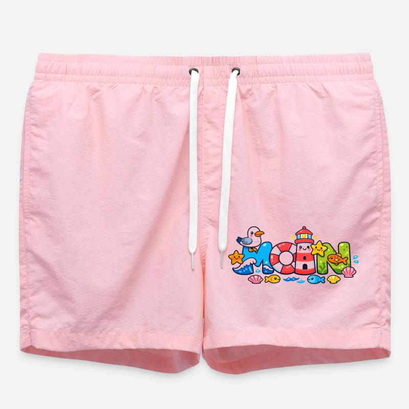 MOIN Seagull Lighthouse Maritime Colorful - Swim Trunks - pink