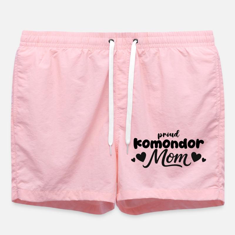 Stolze Mop Dog Mutter, Komondor - Badeshorts - Pink