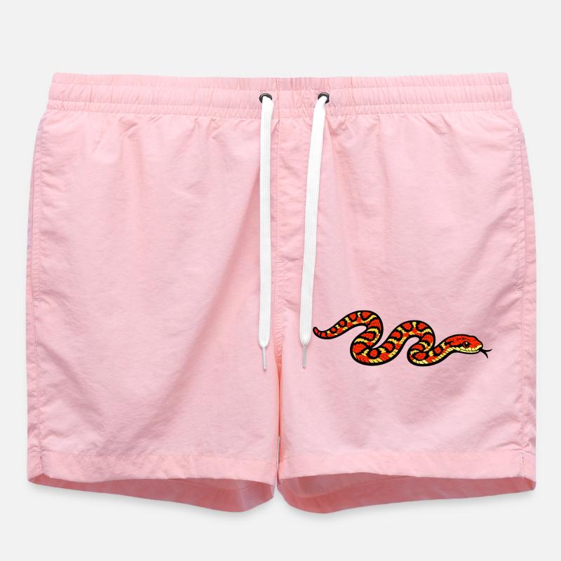 Fiery Snake Pattern - Swim Trunks - pink