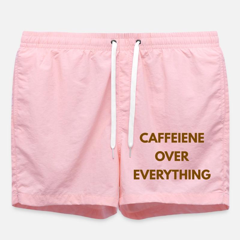 Caffeine Over Everything Minimal Coffee Design - Short de bain - rose