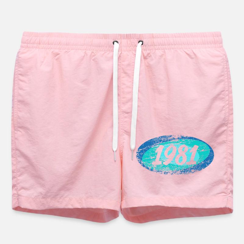 Rétro 1981 - Short de bain - rose