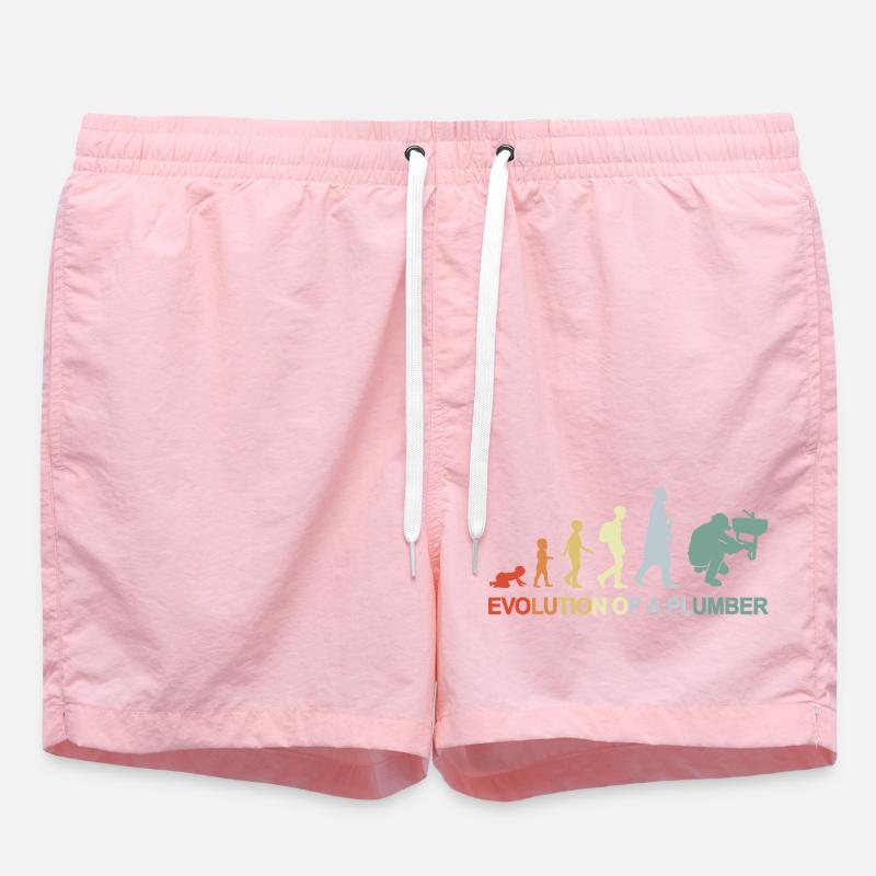 Plumber Evolution - Swim Trunks - pink