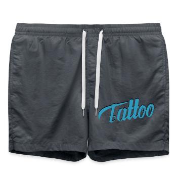 Tattoo Script in Teal - Swim Trunks -  - Front