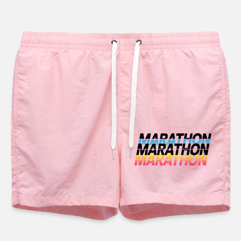 Marathon Gradient Typografie - Badeshorts - Pink