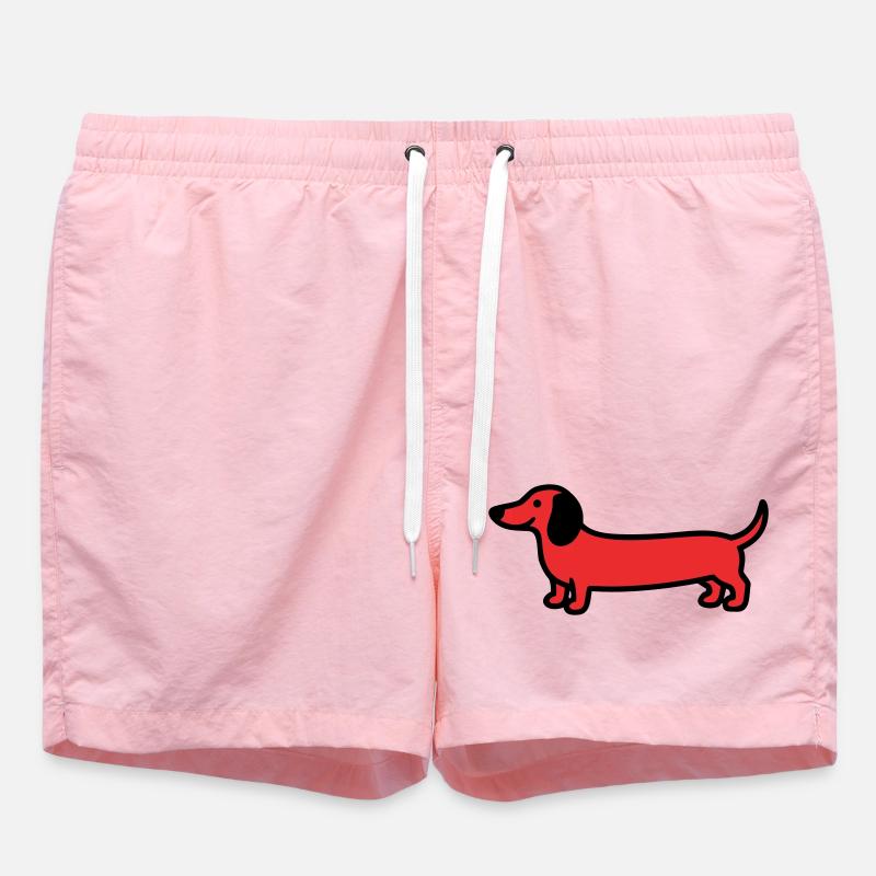 Jagdhund Dackel Profil Vektor - Badeshorts - Pink