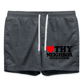 Love your neighbor – without exception. Christian - Swim Trunks -  - Front