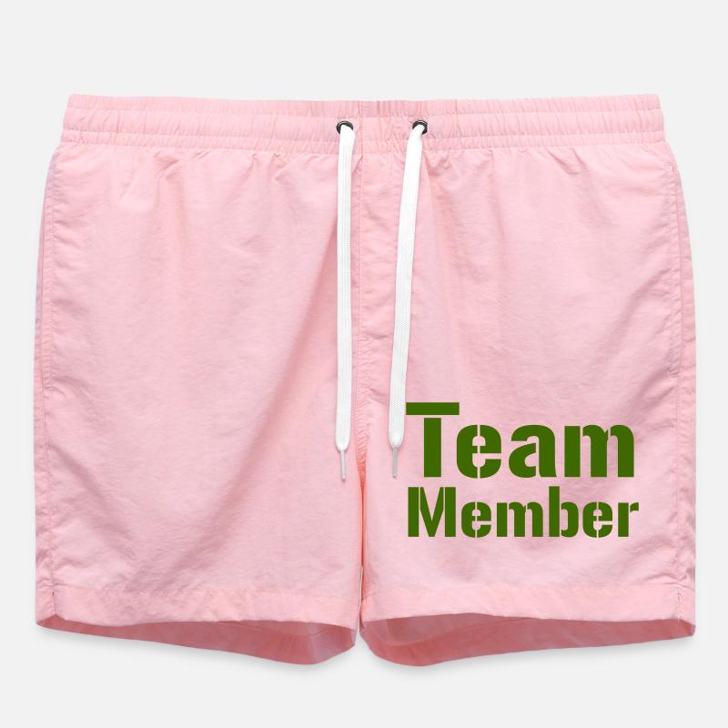 Team Member Bold Typography - Swim Trunks - pink