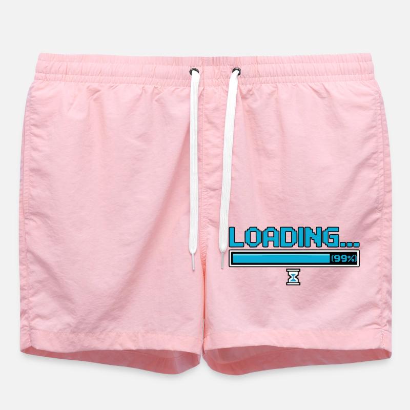 Pixel-Ladebar mit Sanduhr - Badeshorts - Pink