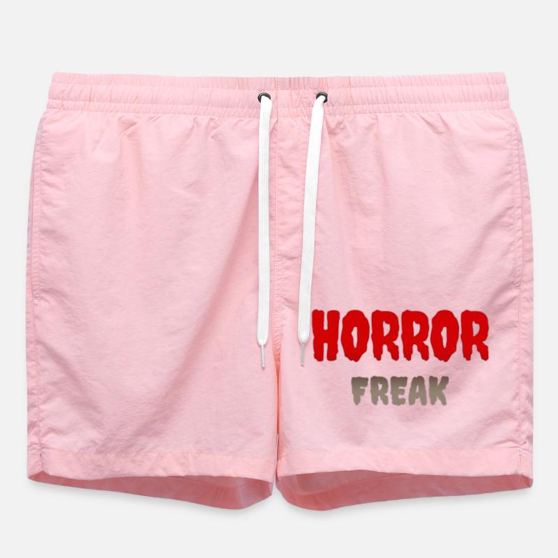 Horror Freak Graphic Print - Swim Trunks - pink