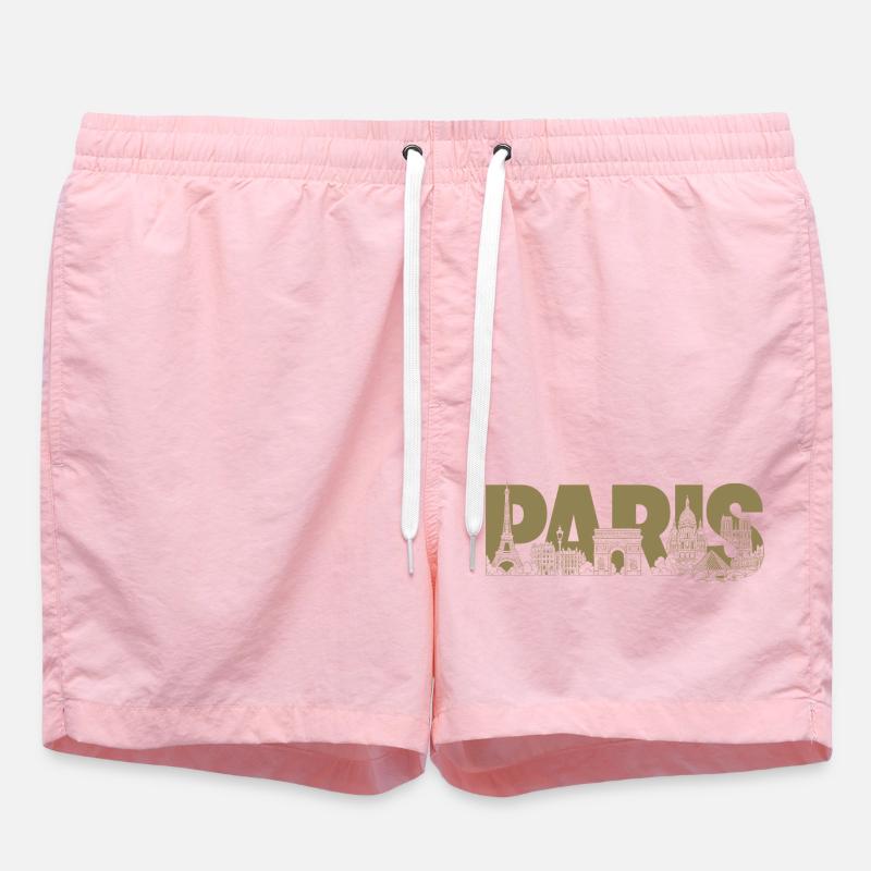Paris Frankreich Eiffelturm Triumphbogen  - Badeshorts - Pink