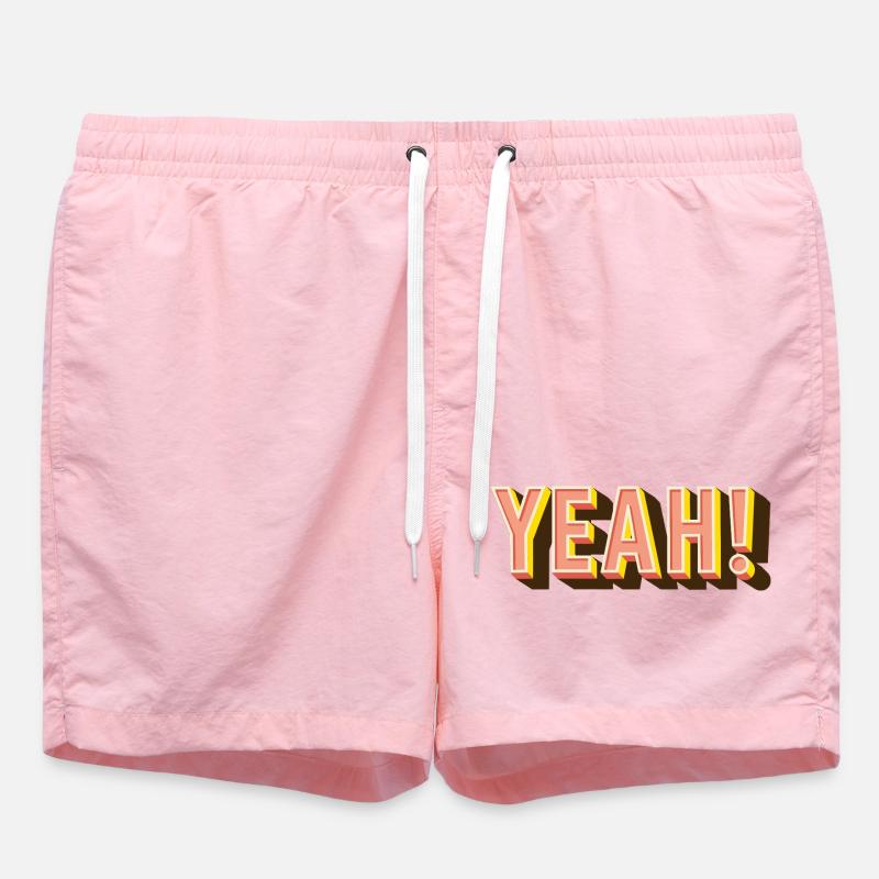 YEAH Retro Popschrift - Badeshorts - Pink