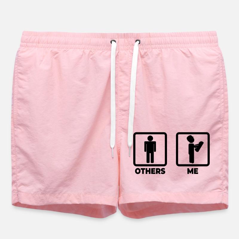 Architect Stick Figures - Swim Trunks - pink