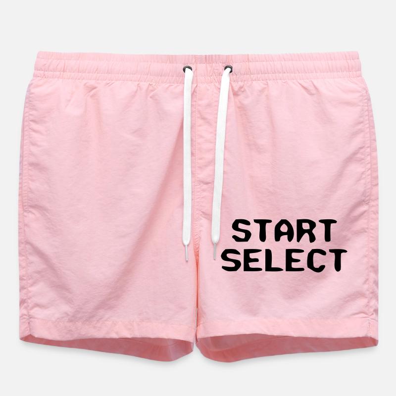 Start Select 8-Bit Text - Swim Trunks - pink