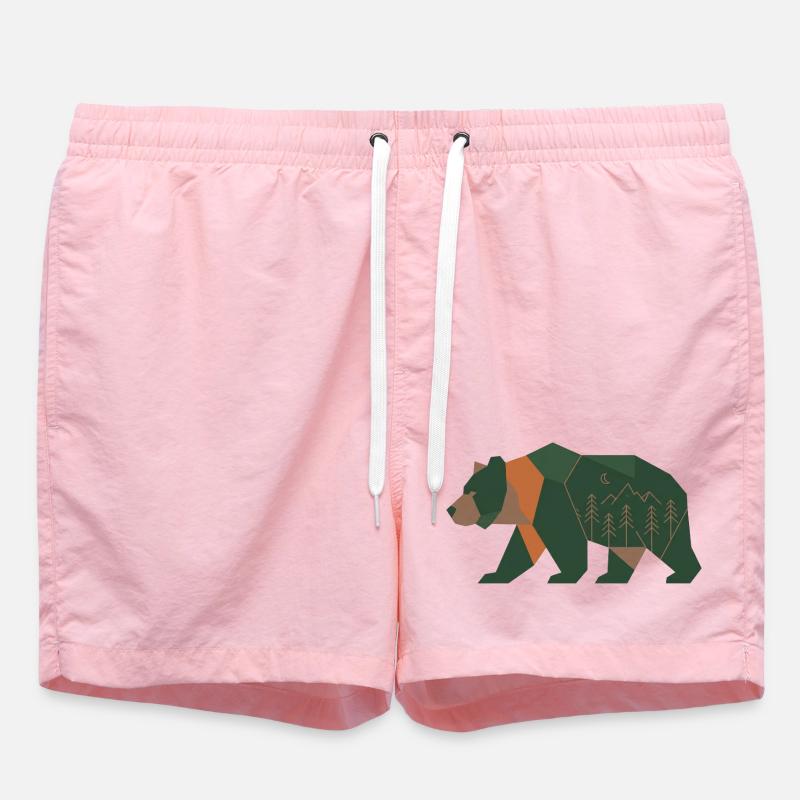 Forêt géométrique Ours Clair de Lune - Short de bain - rose