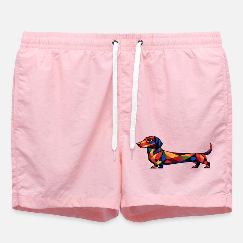 Teckel géométrique - Short de bain - rose