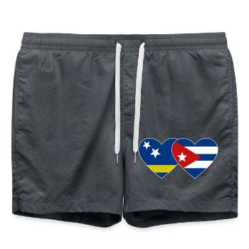 Cœur du drapeau de Curaçao Cuba - Short de bain -  - Devant
