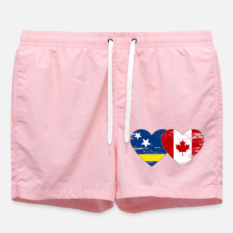 Curacao_Kanada_Flagge_Herz_used - Short de bain - rose